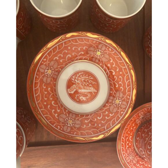 Vintage MCM Georges Briard Imperial Brocade Porcelain Tea Set 19 Piece ~ Japan - Picture 5 of 7